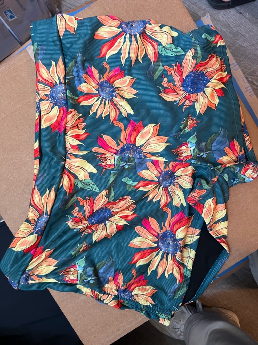 Teal Ribbed Notch-tankini - Picture 9 of 12